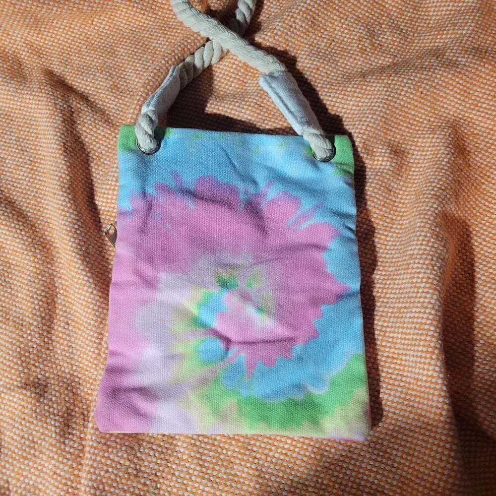 Deerfield Beach Florida Tie Dye Double Zip Rope Purse NWOT
